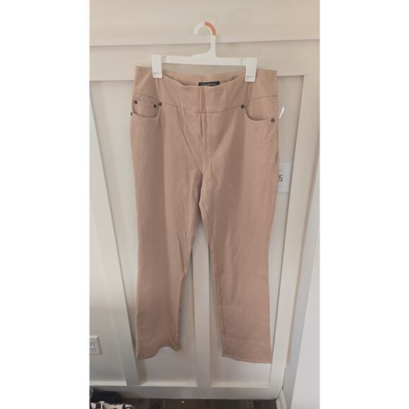 Chadwicks Pants - Chadwicks Women's Size 14 Tall Tan Pull-On Stretch Straight Leg Pants